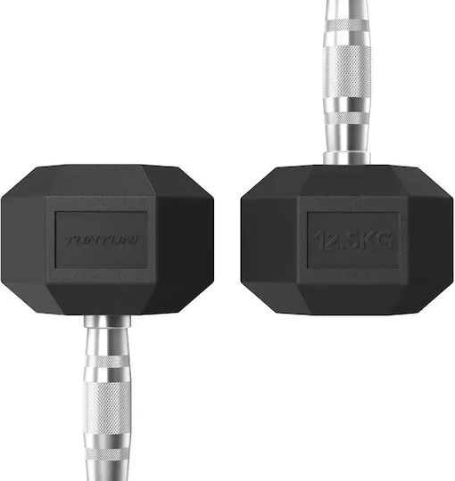 Tunturi Haltere Hexagonale Din Cauciuc 1 x 12.5kg
