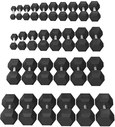 Tunturi Hexagon Rubber Dumbbell 1 x 17.5kg
