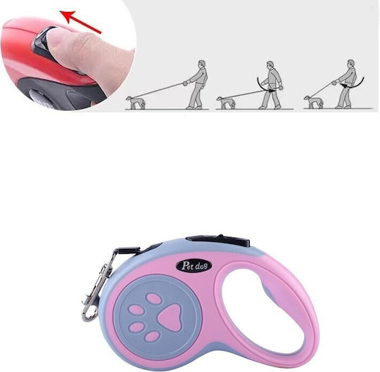 Alista Home Lesu Pliabil Pentru Câine Curea Roz 5m Până La 20kg