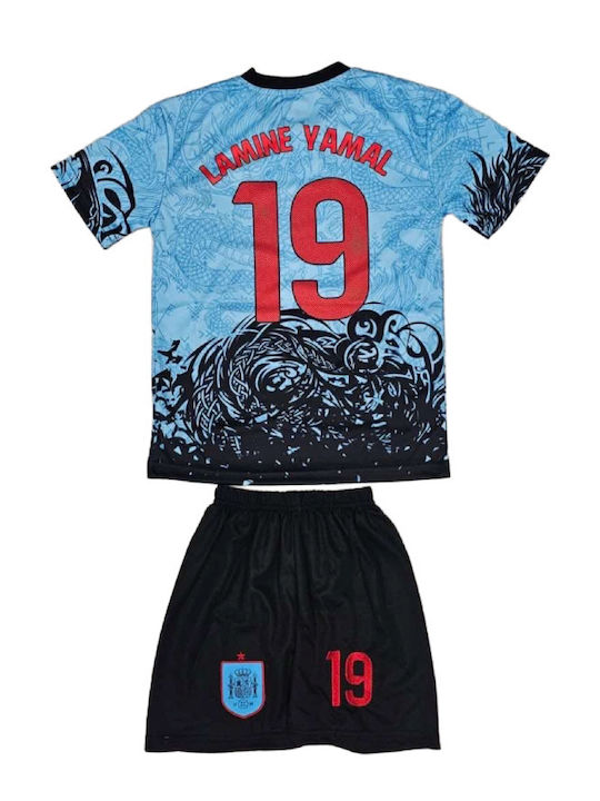 Παιδικό Σετ Ποδοσφαίρου Yamal Εθνική Ισπανίας Special Dragon Edition Τιρκουάζ Balón De Oro Unisex Παιδικά Ab139