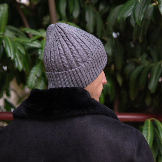 Beanie Mützen Für Männer Strick in Grau