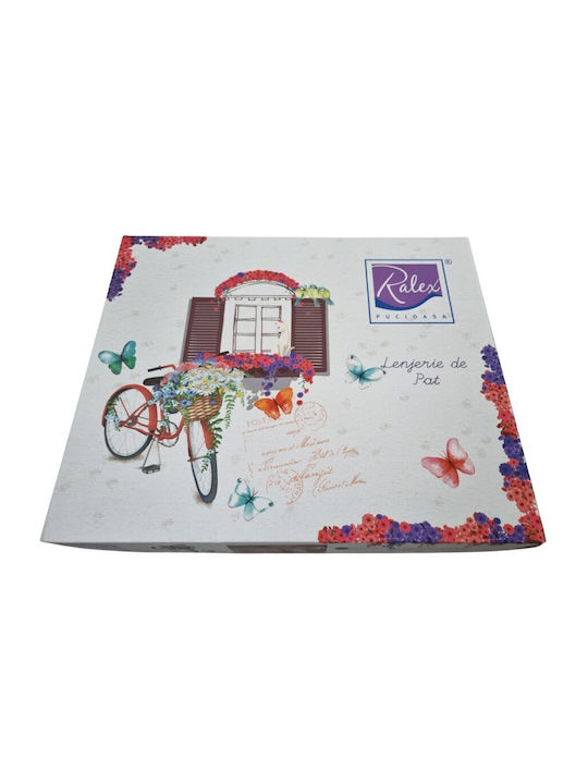 Pucioasa Set Huse Pentru Pilote 100% Bumbac Dublu Cu 2 Fețe De Pernă Și 1 Cearceaf 200x220cm Burgundy