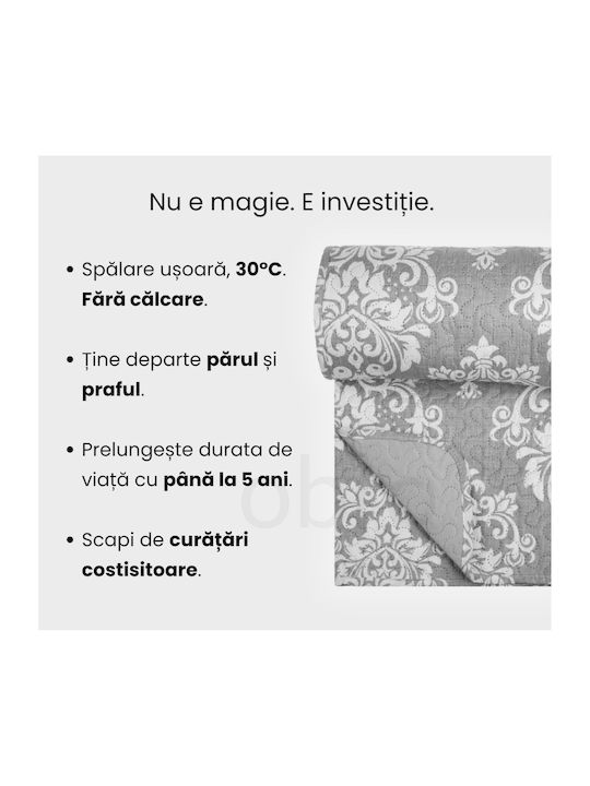 Κουβερλί Υπέρδιπλο Gray Damask 220x240cm