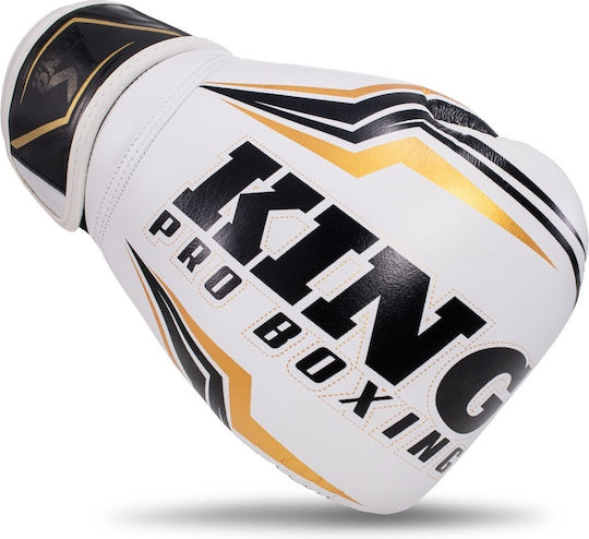 King Pro Boxing Γάντια Πυγμαχίας Δερμάτινα για Αγώνα Λευκά