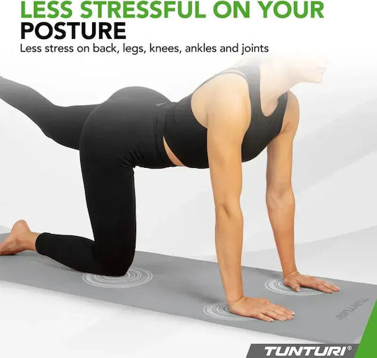 Tunturi Trainingsmatte Yoga Grau mit Tragegurt (183x61cm)