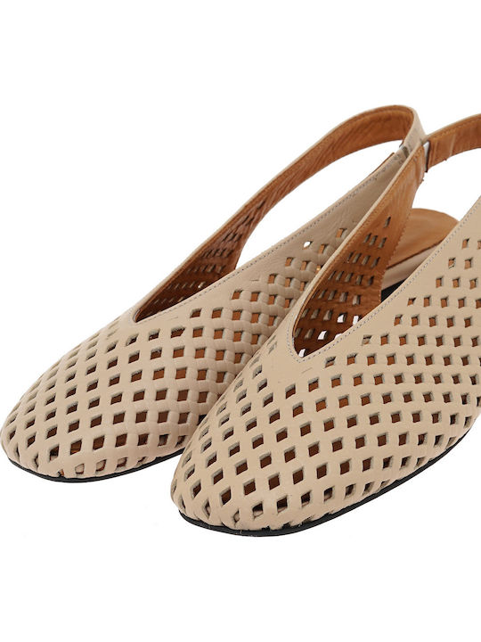 Δερμάτινες Γυναικείες Μπαλαρίνες Slingback σε Ροζ Χρώμα