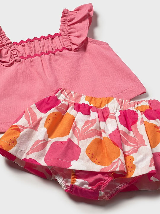 Kinder-Set mit Rock Sommer 2Stück Geranium