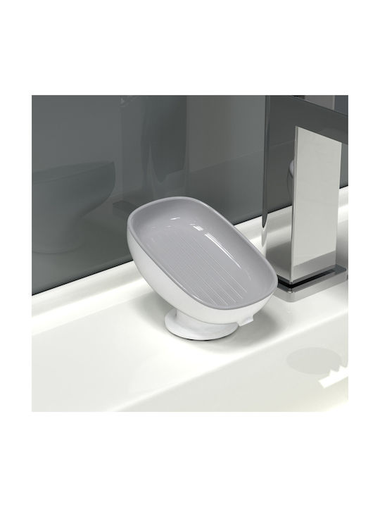 Alista Home Σαπουνοθήκη Πλαστική με Βεντούζα Γκρι 4775277381966
