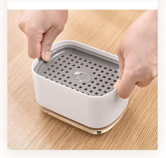 Alista Home Dozator De Bucătărie Din Plastic Cu Suport Pentru Burete Alb 300ml