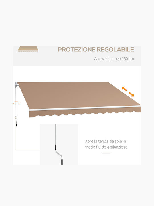 Outsunny Terrace Tent Brown 3.5x2.5m