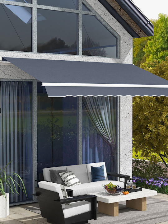 Outsunny Pavillon Terrasse Grau 3.6x2.5m