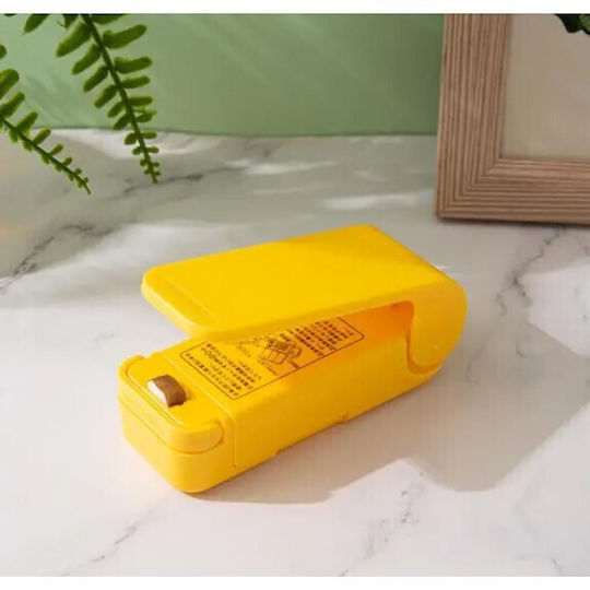 Mini Mașină de Sigilare a Pungilor cu Baterie Alista Home Sigilare Termică Spate Magnetică Portabilă 9.7x3 Cm Galbenă