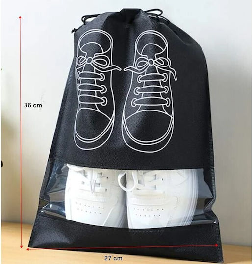 Alista Home Pungă De Plastic Pentru Depozitarea Pantofilor / Șosetelor Neagră 27x36cm