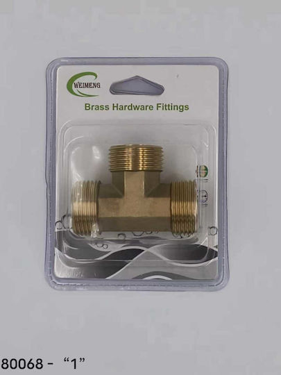 Pipe Tee Brass 1" Male 080068