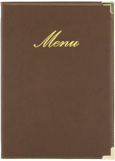 Securit Menu Holder Made of PU Leather in Brown Colour 25x18 cm Classic Range