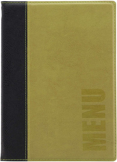Securit Menu Holder Made of PU Leatherette in Green Colour 25.3x17.7 cm Trendy Range A5