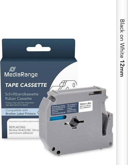 MediaRange Label Maker Tape in Black Color 1pcs
