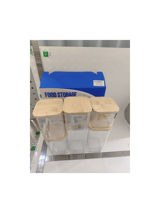 Alista Home Set of 5 Cereals Jars with Plastic Lid Transparent 500ml 5 Pieces
