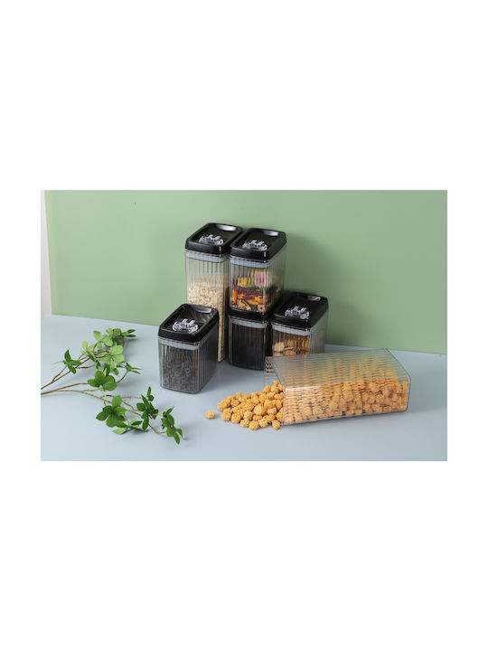 Alista Home Set 6 Bucăți Vaze Cereale cu Capac Plastic Transparent 1500ml 6 Bucăți