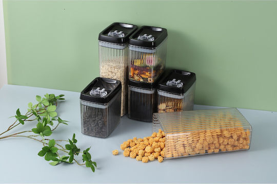 Alista Home Set of 6 Cereals Jars with Plastic Transparent Lid 1500ml 6 Pieces