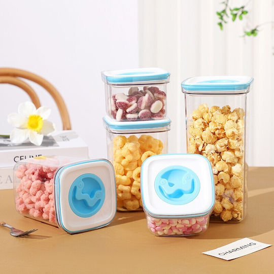 Alista Home Σετ 5τμχ Βάζα Δημητριακών με Καπάκι Πλαστικό Λευκό 600ml 5τμχ
