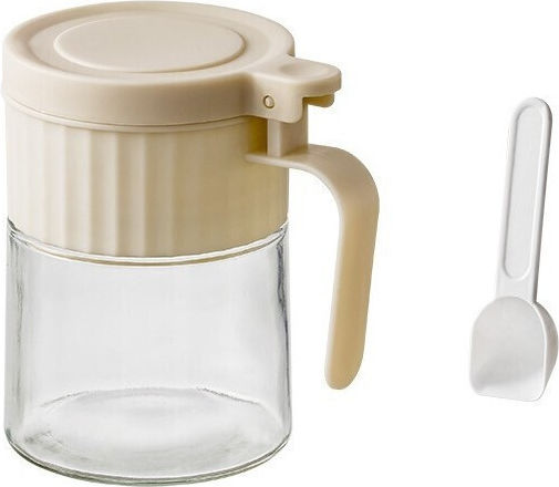 Alista Home Glass Sugar Jar with Lid White 180ml