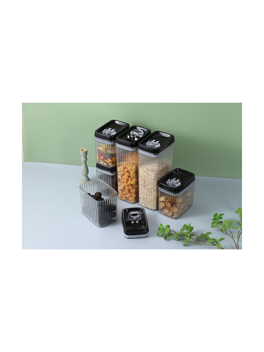 Alista Home Set 4 Bucăți Vaze Cereale cu Capac Plastic Transparent 1500ml 4 Bucăți