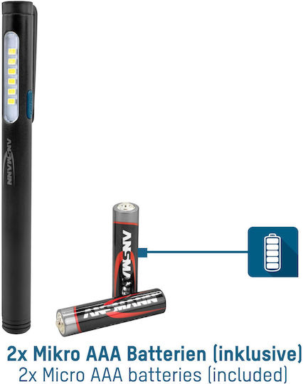 Ansmann Lanternă LED IP20 Lanterne cu blițuri cu Luminozitate Maximă 130lm PL130B Negru