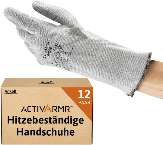 Ansell Activarmr 340202 Arbeitshandschuhe Gray Nitril/Polyester Feuerfest 1Stück
