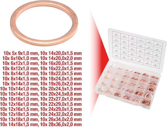 Assortment Copper Washers 300 Pcs K