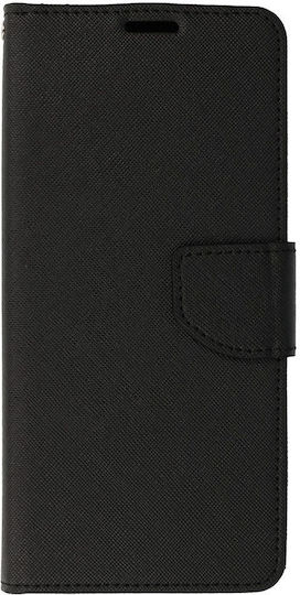 Fancy Brieftasche Leder / Stoff / Silikon Schwarz (Xiaomi Redmi A4)