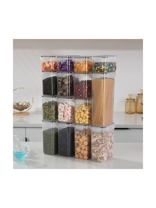 Alista Home Set 15 Bucăți Vaze Cereale cu Capac Plastic Transparent 2500ml 15 Bucăți