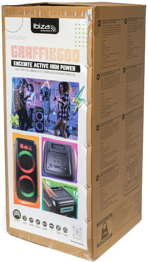 Ibiza Sound Boxă Bluetooth 30W cu Radio Neagră GRAFFIK600
