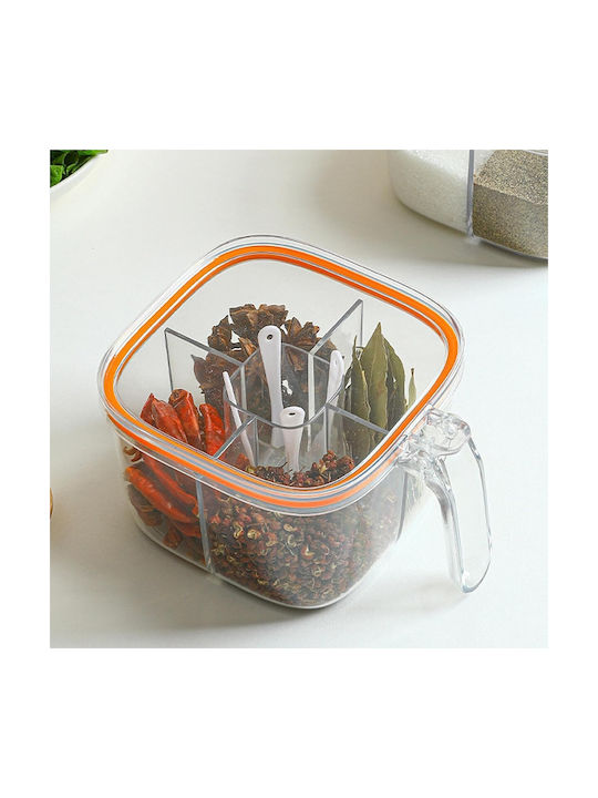 Alista Home Caseta pentru Zahăr / Cafea / Ceai cu Capac din Plastic Alb 10x10x20cm