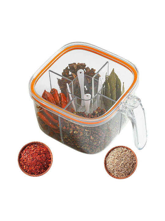 Alista Home Caseta pentru Zahăr / Cafea / Ceai cu Capac din Plastic Alb 10x10x20cm