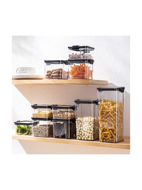 Alista Home Set 8 Bucăți Vaze Cereale cu Capac Plastic Transparent 460ml 8 Bucăți