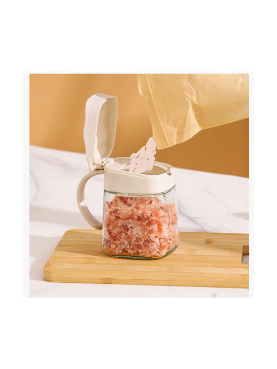 Alista Home Vază Pentru Zahăr Cu Capac Din Sticlă Albă 180ml