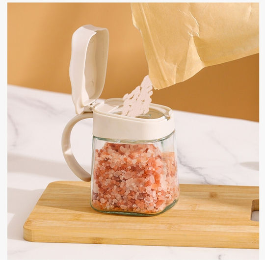 Alista Home Βάζο για Ζάχαρη με Καπάκι Γυάλινο Λευκό 180ml
