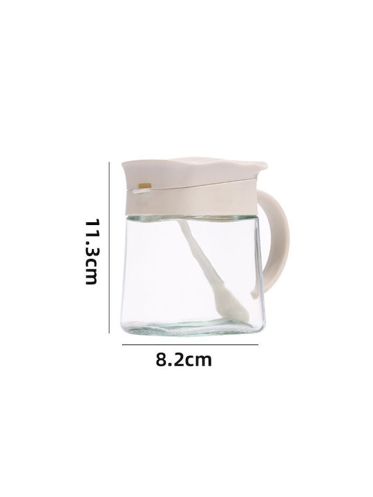 Alista Home Vază Pentru Zahăr Cu Capac Din Sticlă Albă 180ml
