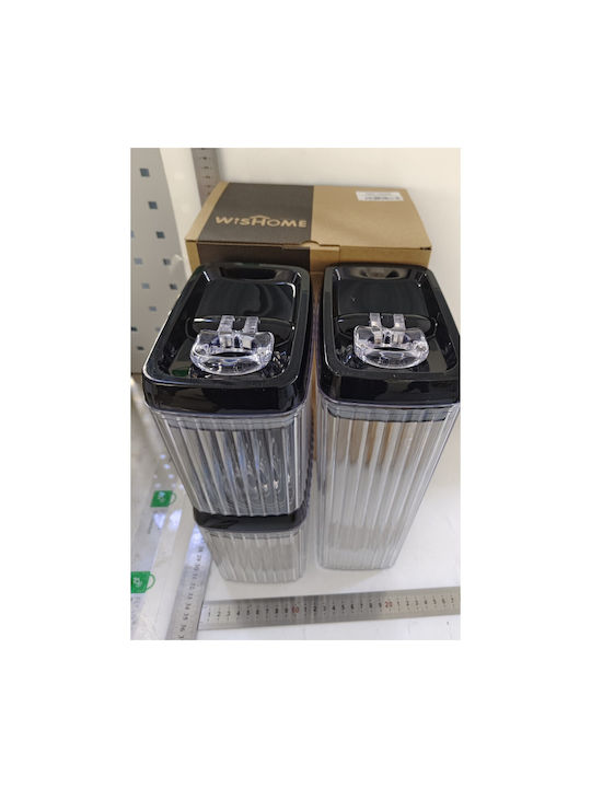 Alista Home Set 3 Bucăți Vaze Cereale cu Capac Plastic Transparent 1500ml 3 Bucăți