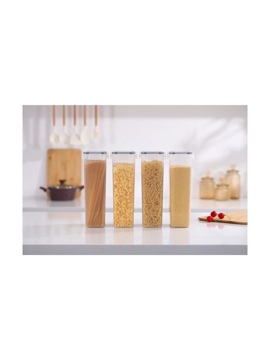 Alista Home Set 4 Bucăți Vaze Cereale / Pentru Paste Cu Capac Plastic Transparent 2800ml 4 Bucăți