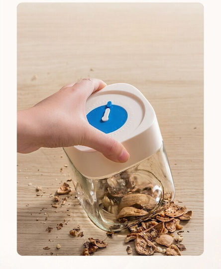 Alista Home Glass Cereal Pasta Coffee Jar with Lid White 500ml