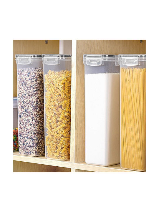 Alista Home Set 4 Bucăți Vaze Cereale / Pentru Paste Cu Capac Plastic Transparent 2800ml 4 Bucăți