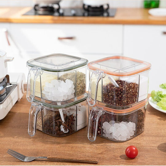 Alista Home Sugar Coffee Tea Storage Box with Lid Plastic White 10x10x20cm