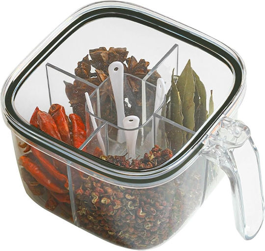 Alista Home Sugar Coffee Tea Storage Box with Lid Plastic White 10x10x20cm