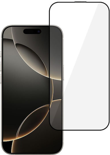 Tel Protect Full Glue Full Face Tempered Glass Μαύρο (iPhone 16 Pro Max)
