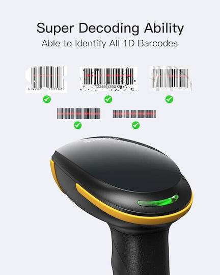 Inateck Handheld Scanner Wireless with 1D Barcode Reading Capability