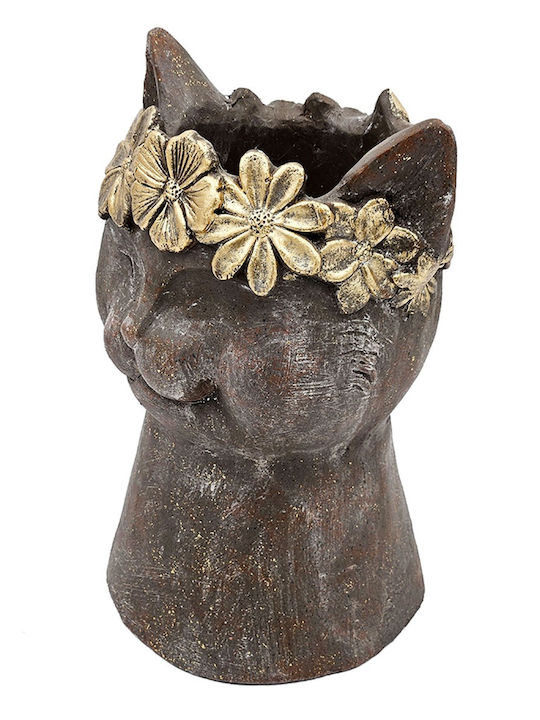 Artekko Animal Καφέ Κασπό Κεφάλι Γάτας Μαγνήσιο 21.5x19.5x31.5 Cm