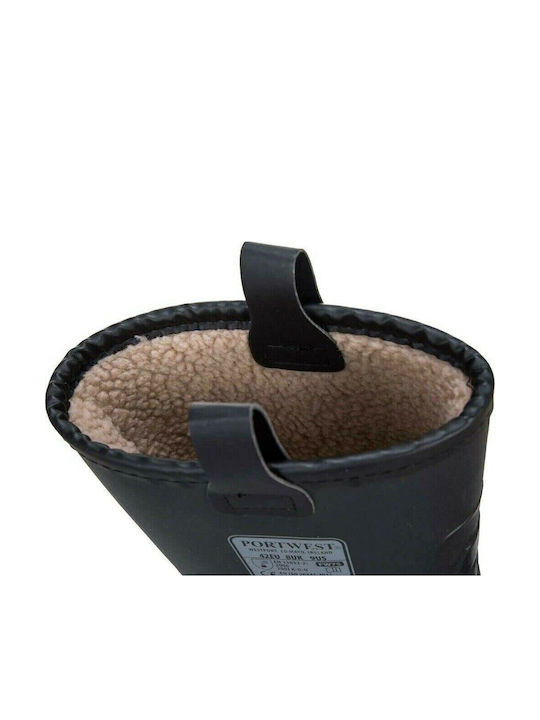 Portwest Unisex Cizme de Protecție Tibie cu Blană Negre