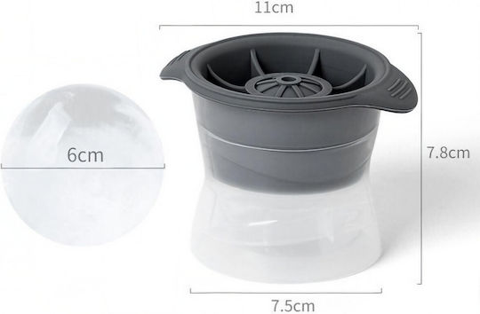 Alista Home Gray Silicone Round Ice Cube Tray with Lid